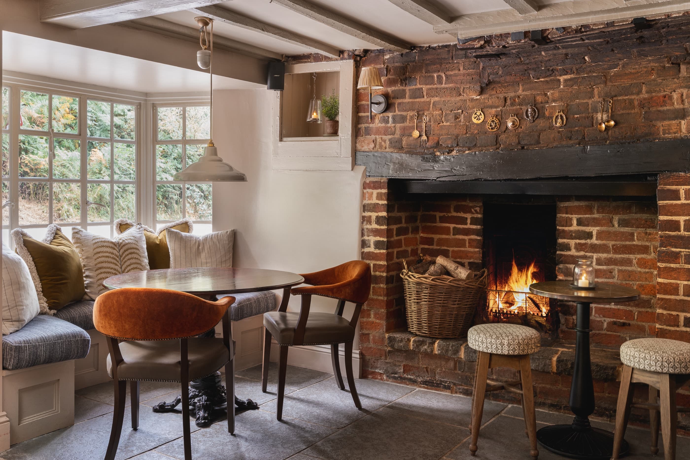 The Mutton Pub — fireplace and bar